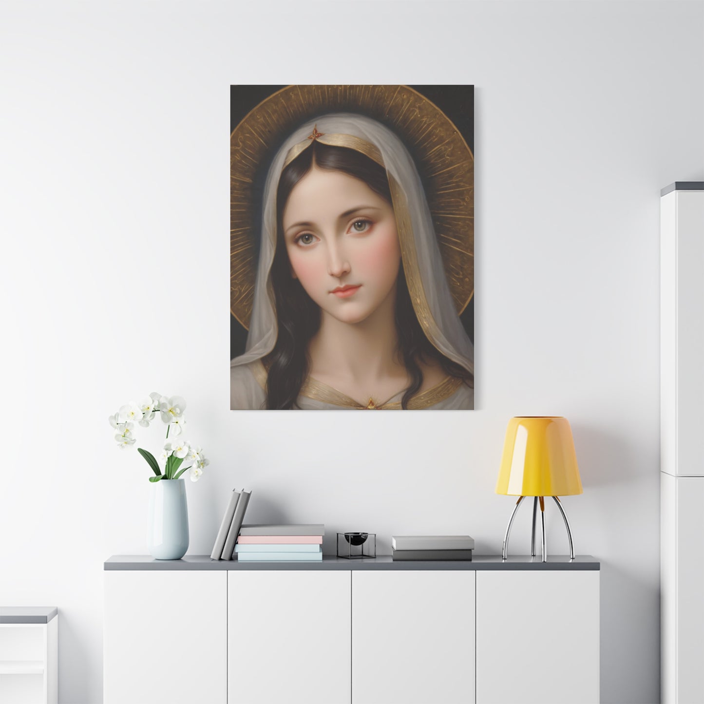 Our Blessed Lady Holy Mary Catholic Canvas Wall Art, Christian Decor
