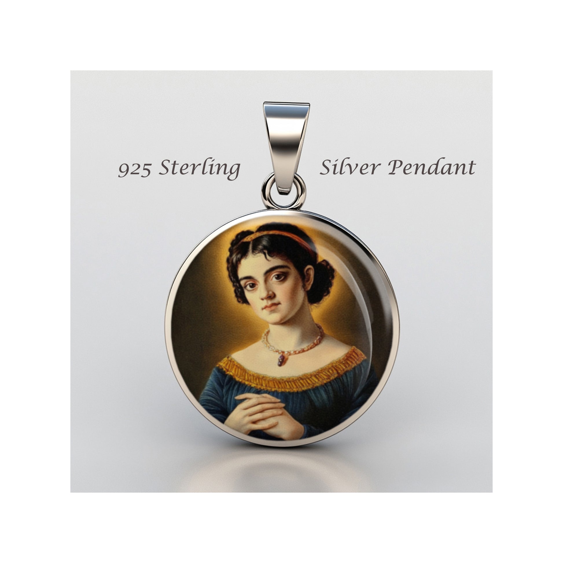 Saint Elisabeth Canori Mora Catholic sterling silver 925 Christian Medal Patron image 0