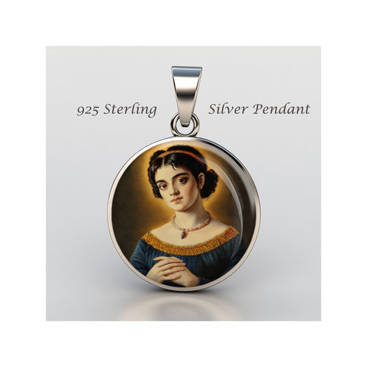 Saint Elisabeth Canori Mora Catholic sterling silver 925 Christian Medal Patron image 0