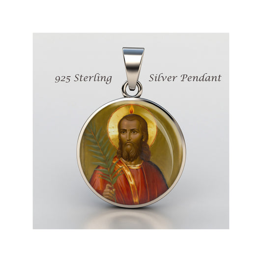 Saint Jude Catholic sterling silver 925 Christian Medal Patron Pendant image 0