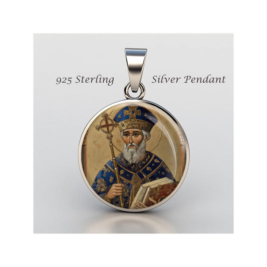 Saint Aldhelm Religious Devotional sterling silver 925 Christian Medal Patron Pendant