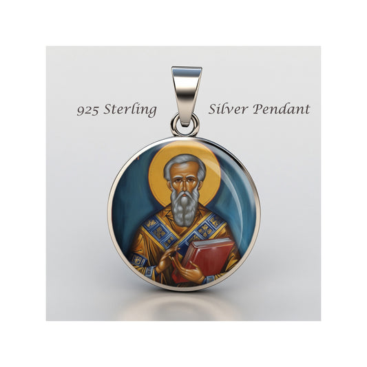 Saint Hieromartyr Hermolaos Catholic sterling silver 925 Christian Medal Patron image 0