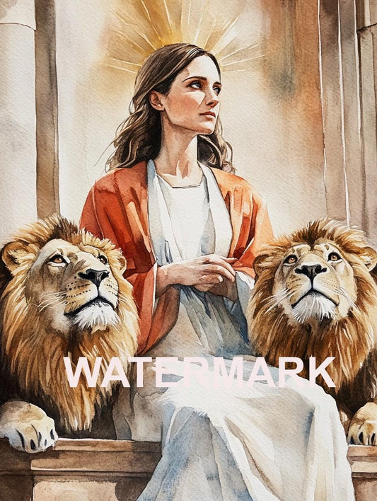 St. Prisca with Lions Religious Art Digital Image image 0