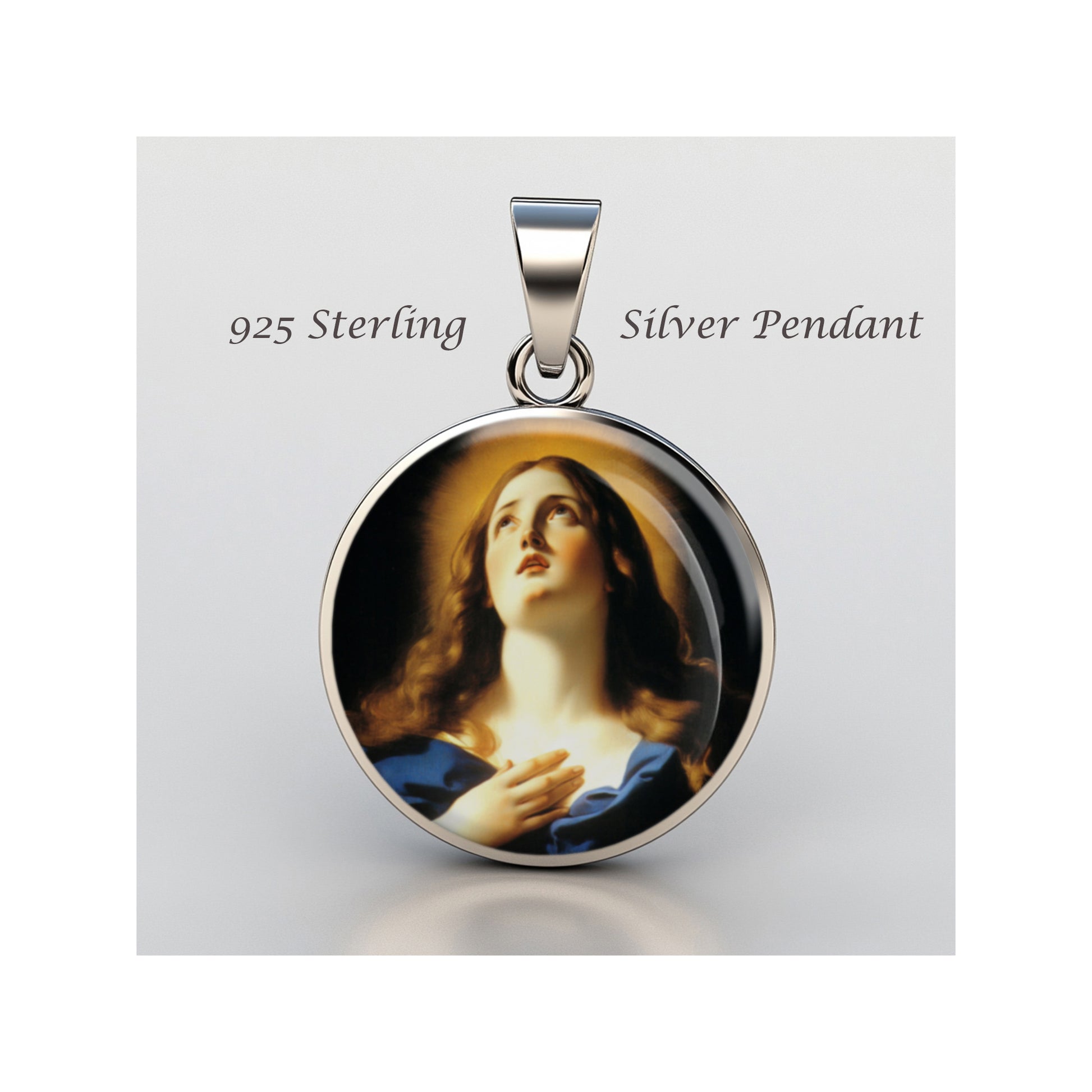 Saint Mary Magdalene Catholic sterling silver 925 Christian Medal Patron Pendant image 0
