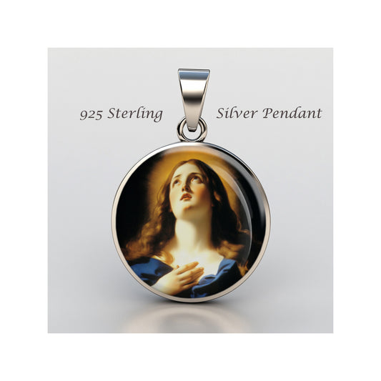 Saint Mary Magdalene Catholic sterling silver 925 Christian Medal Patron Pendant image 0