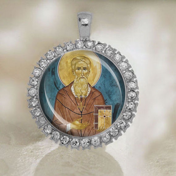 St Cuthbert Medal Catholic Patron Religious Silver Pendant Handmade NEW
