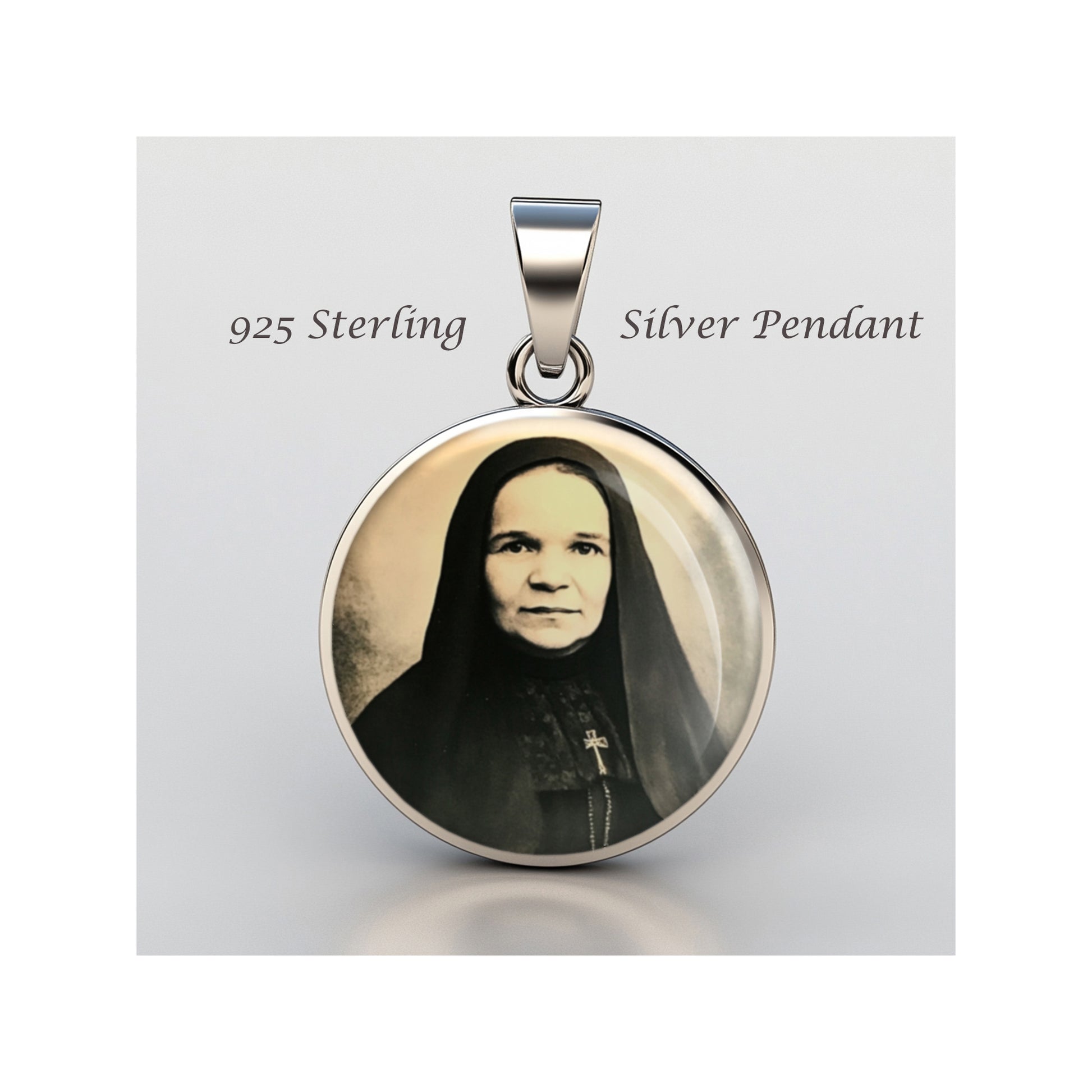 Saint Mother Francis Cabrini Catholic sterling silver 925 Christian Medal Patron image 0