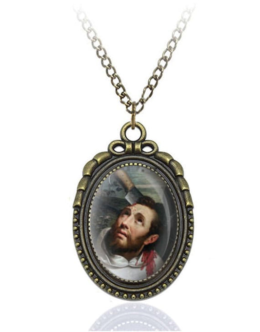 St Peter the Martyr of Verona Bronze Oval Necklace