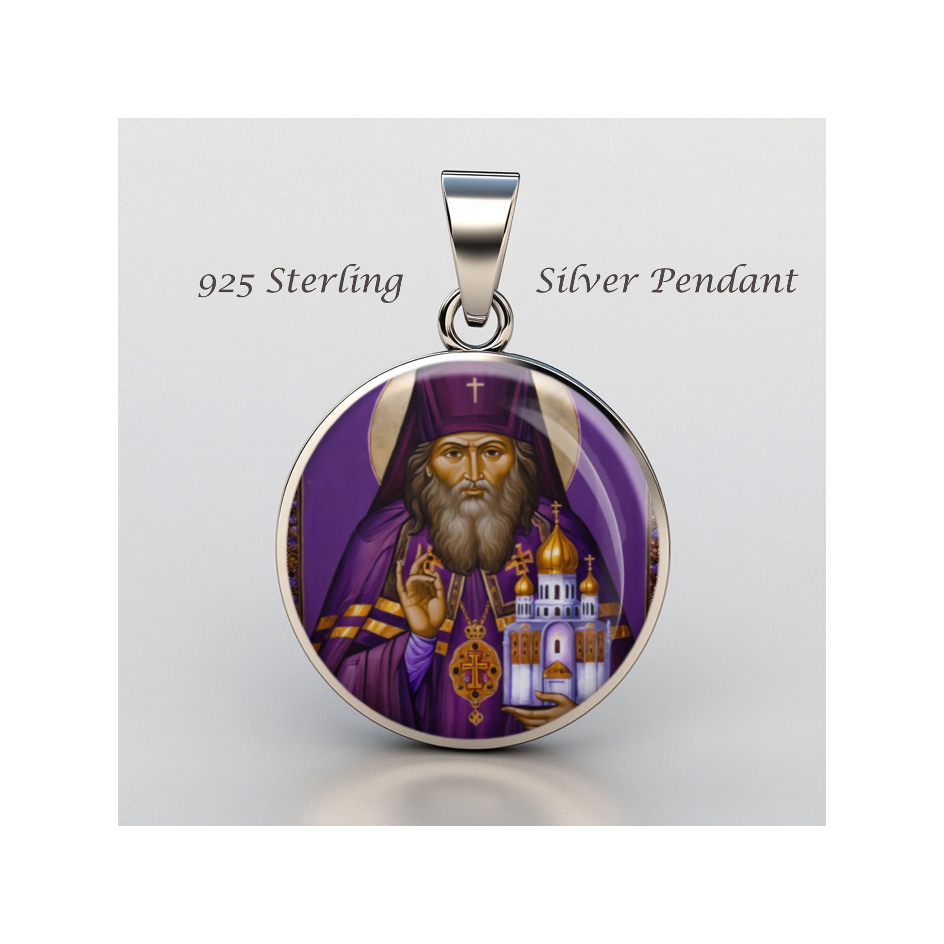 Saint John Maximovitch The Wonderworker Catholic sterling silver 925 Medal image 0