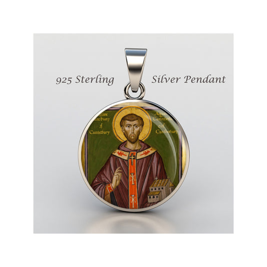 St Augustine Of Canterbury Catholic sterling silver 925 Christian Medal Patron image 0