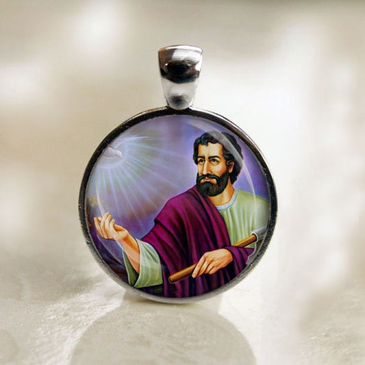 St Matthias Religious Catholic Christian Medallion Pendant Charm Cabochon / Gift