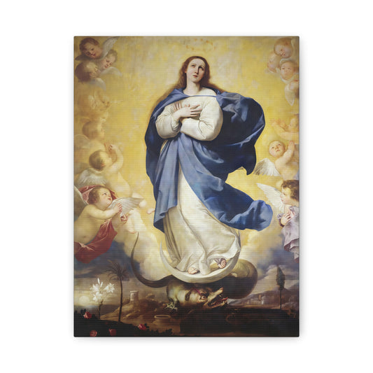 Ready to Hang - Immaculate Conception Virgin Mary Catholic Canvas Wall Art, Christian Decor