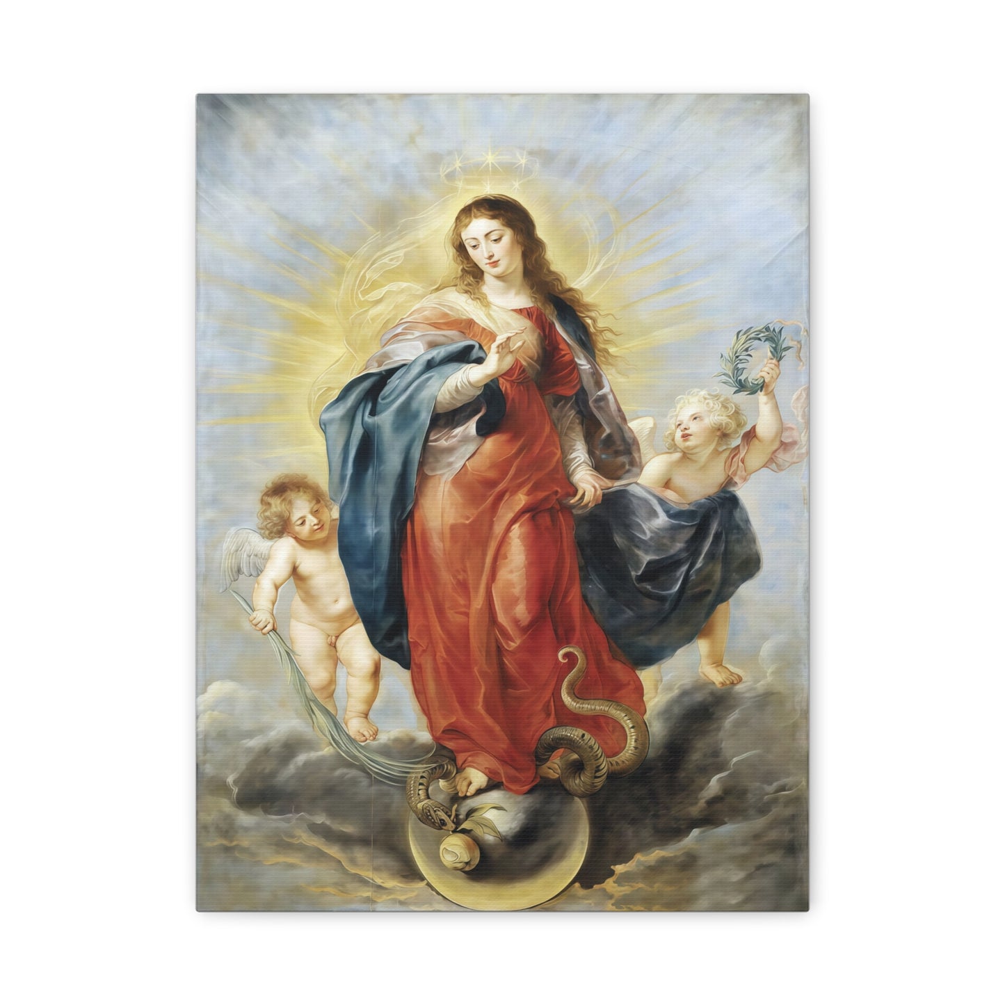 Ready To Hang - Mother Mary Immaculate Conception Catholic Canvas Wall Art, Christian Decor Our Lady