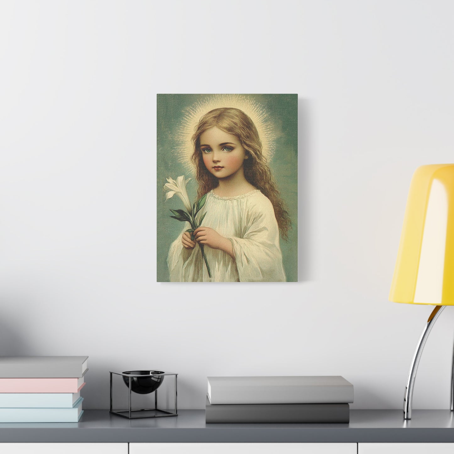 Child Mary Catholic Canvas Wall Art, Christian Decor