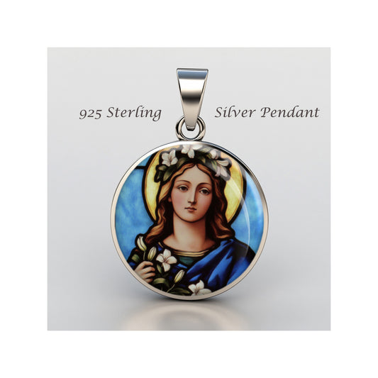 Saint Rosalia Of Palermo Catholic sterling silver 925 Christian Medal Patron image 0