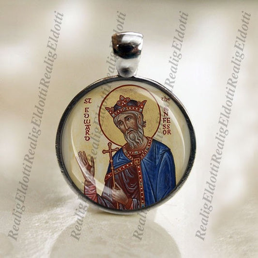 St Edward the Confessor Patron Saint Christian Catholic Medal Charm Pendant For Necklace / Keychain