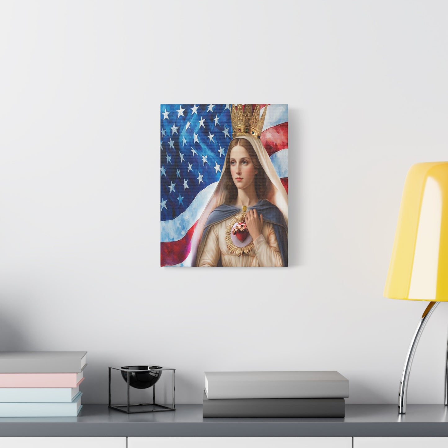 Ready to Hang - Mary Our Lady of America Catholic Canvas Wall Art, Christian Decor