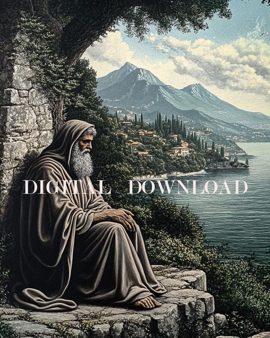 Saint Anthony the Hermit by Lake Como Catholic Print Art Digital Image image 0