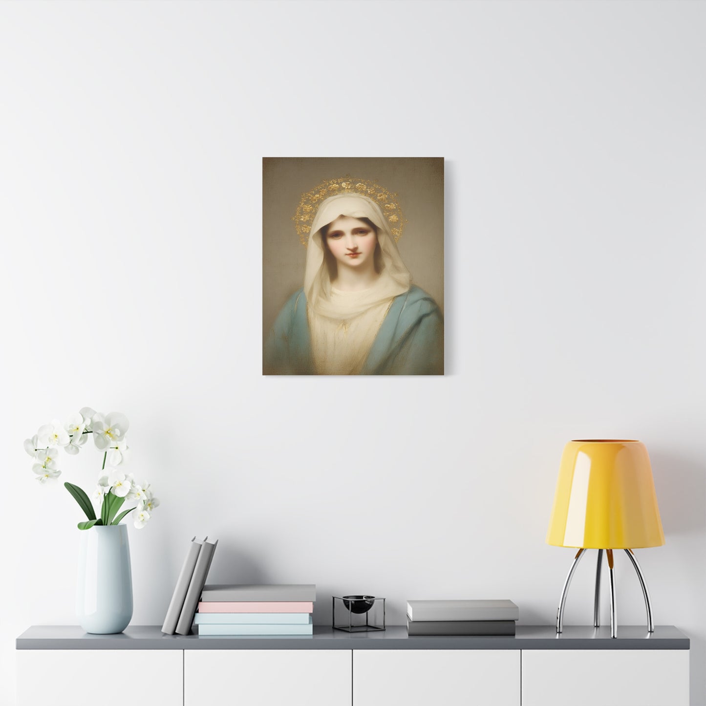 Holy Mother Mary Catholic Canvas Wall Art, Christian Decor