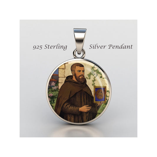 Saint Bernardine Of Siena Religious Devotional sterling silver 925 Christian Medal Patron