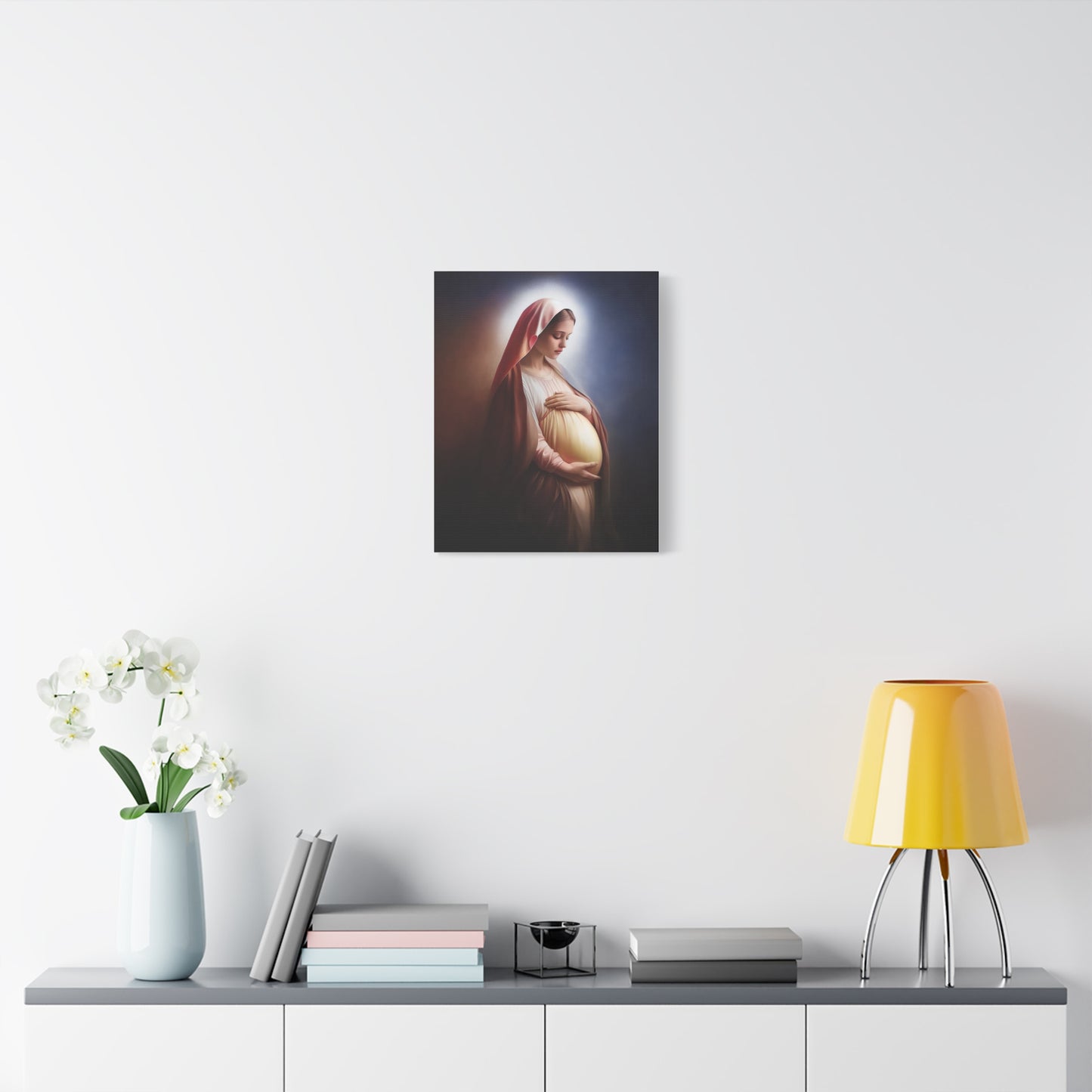 Ready To Hang - Pregnant Mother Mary Catholic Canvas Wall Art, Christian Decor