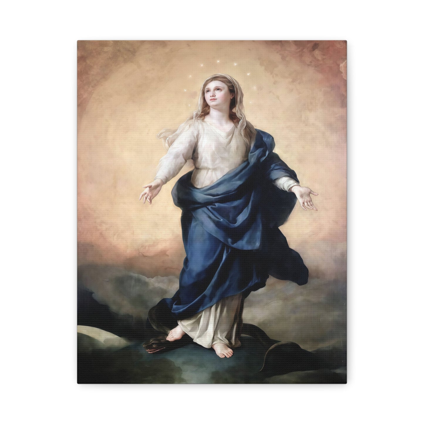 Ready to Hang - Immaculate Conception Virgin Mary Catholic Canvas Wall Art, Christian Decor