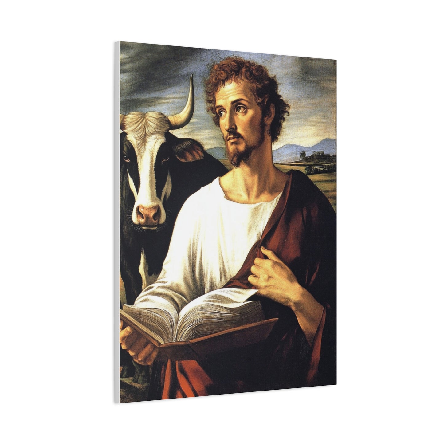 St. Luke the Evangelist Catholic Canvas Wall Art, Christian Decor