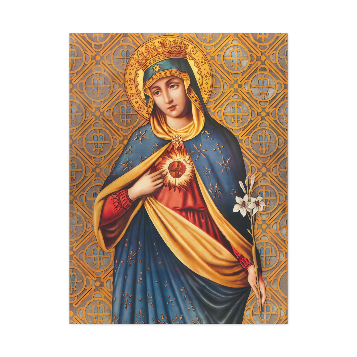 Ready to Hang - Immaculate Conception Mother Mary Catholic Canvas Wall Art, Christian Decor