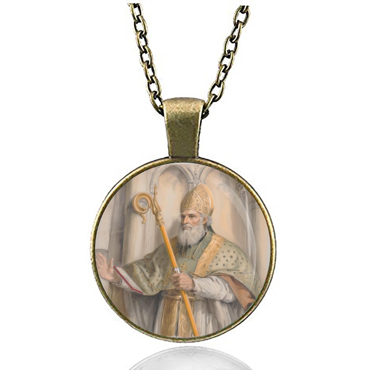 St. Leodegar Catholic Necklace Patron Saint Pendant