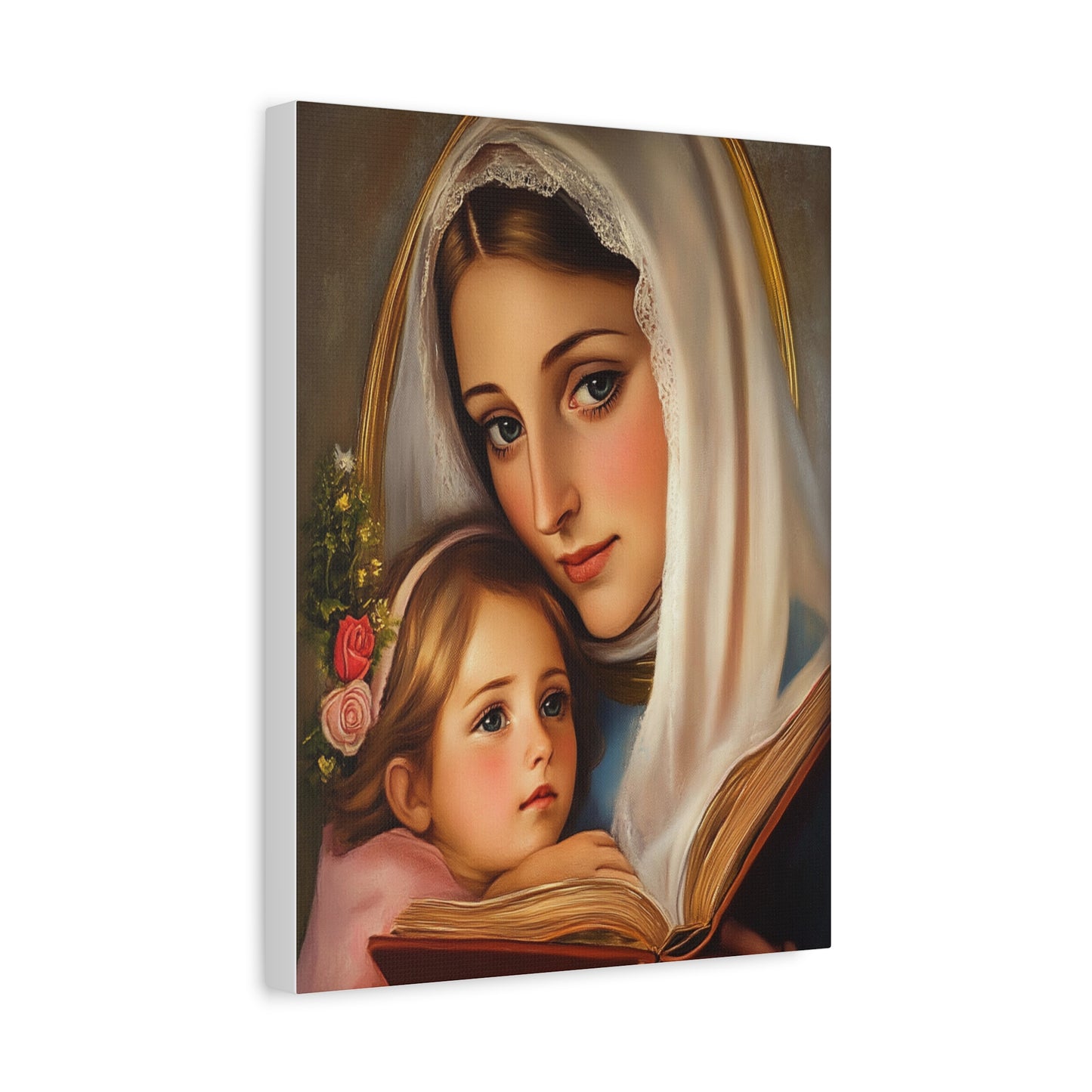St. Anne and Mary Canvas Print, Catholic Decor Wall, Gift Religious Christian