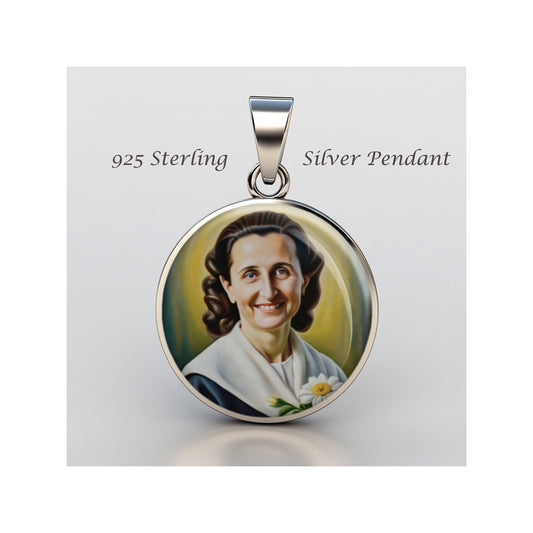 Saint Gianna Beretta Molla Catholic sterling silver 925 Christian Medal Patron image 0