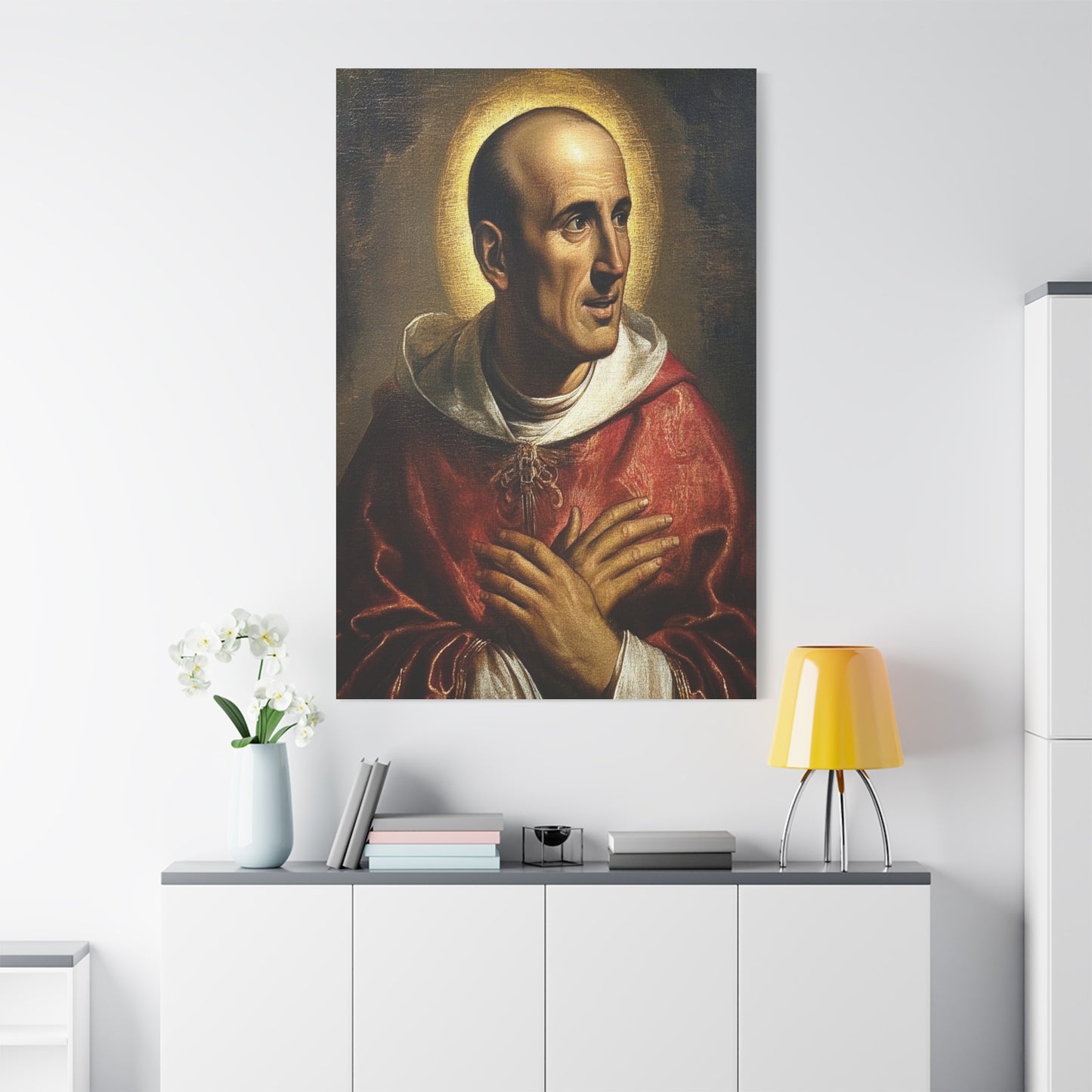 Charles Borromeo Canvas Print, Catholic Decor Wall, Gift Religious Christian