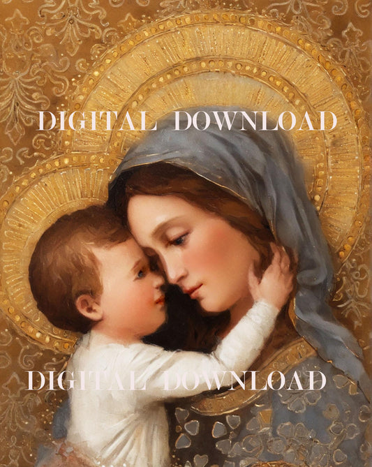 Mother Mary & Baby Jesus Digital Image image 0
