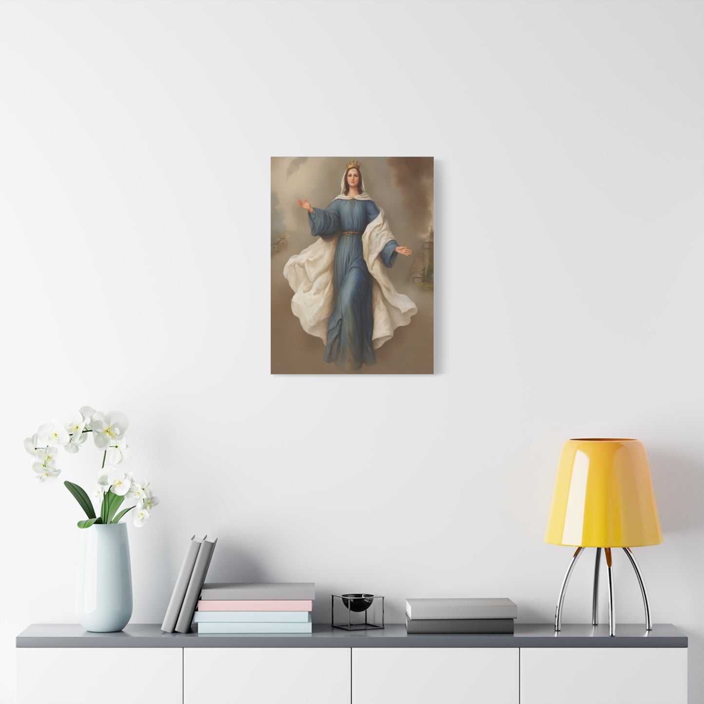 Mother Mary Our Lady of Knock Catholic Canvas Wall Art, Christian Decor