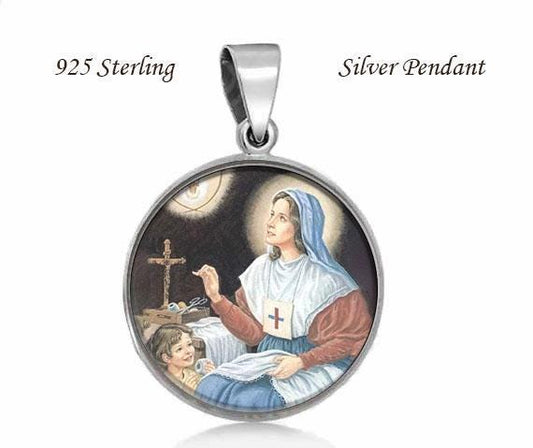 Blessed Anna Maria Taigi Religious Christian 925 Silver Medal Round 20mm Patron Saint