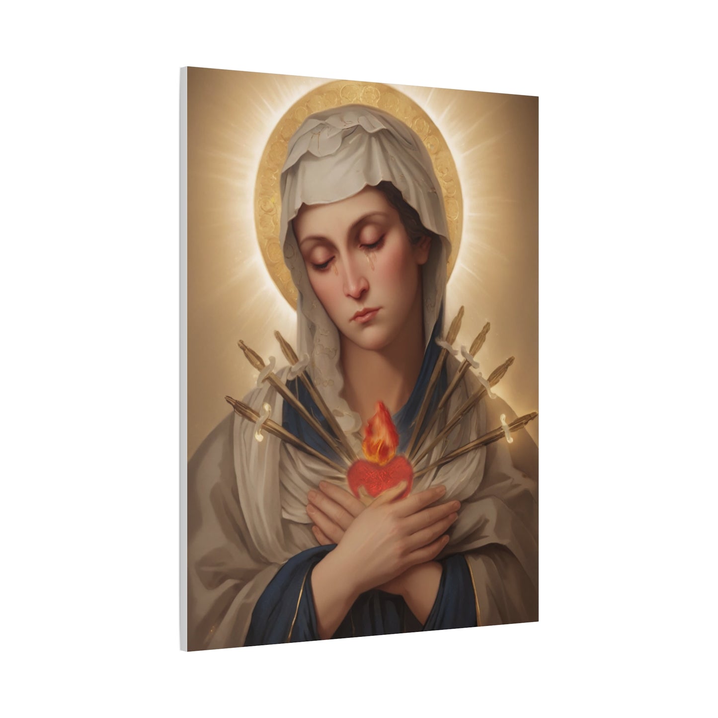 Ready to Hang - Mary Our Lady Of Sorrows Catholic Canvas Wall Art, Christian Decor