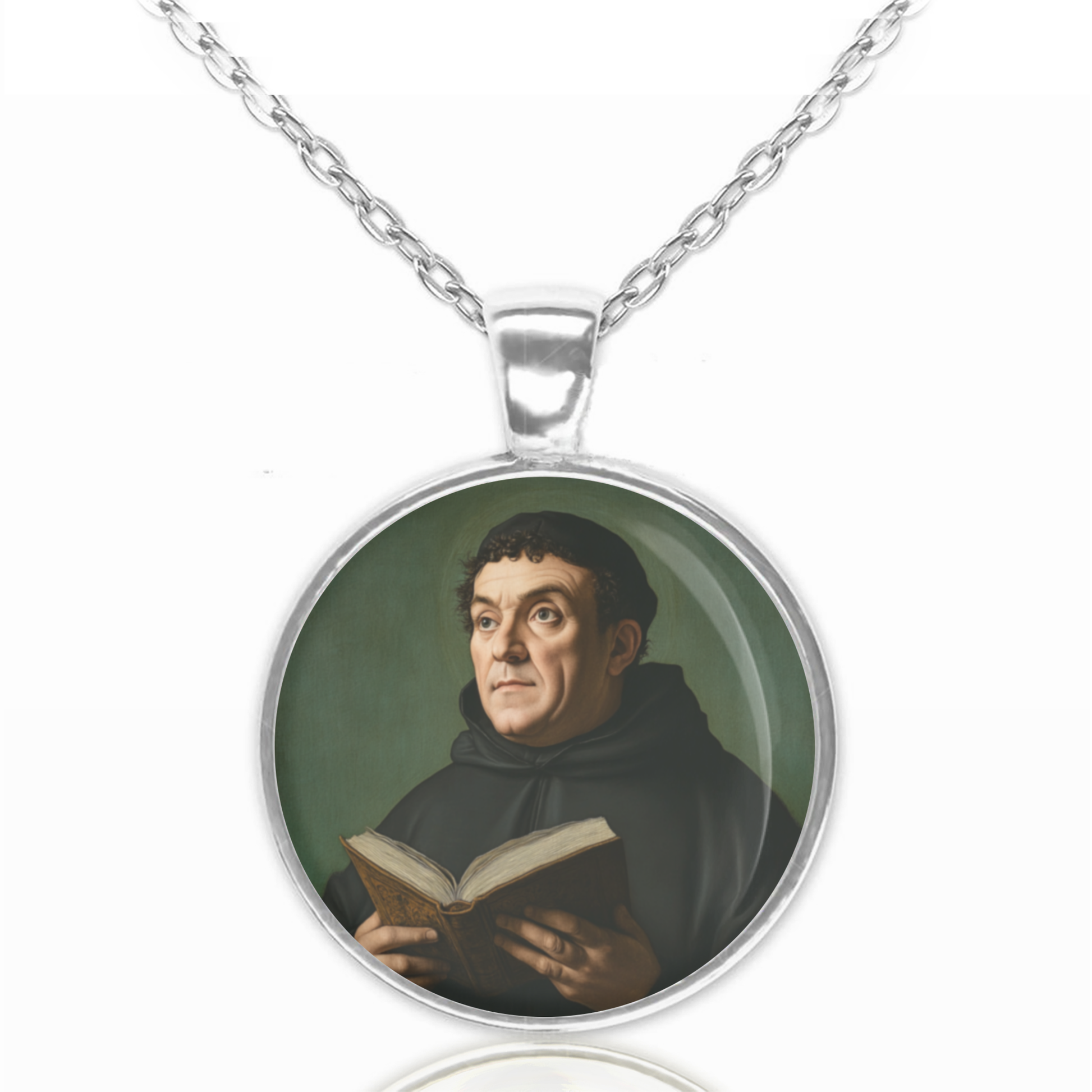 St. Thomas Aquinas Necklace Catholic Saint Pendant Medal image 0