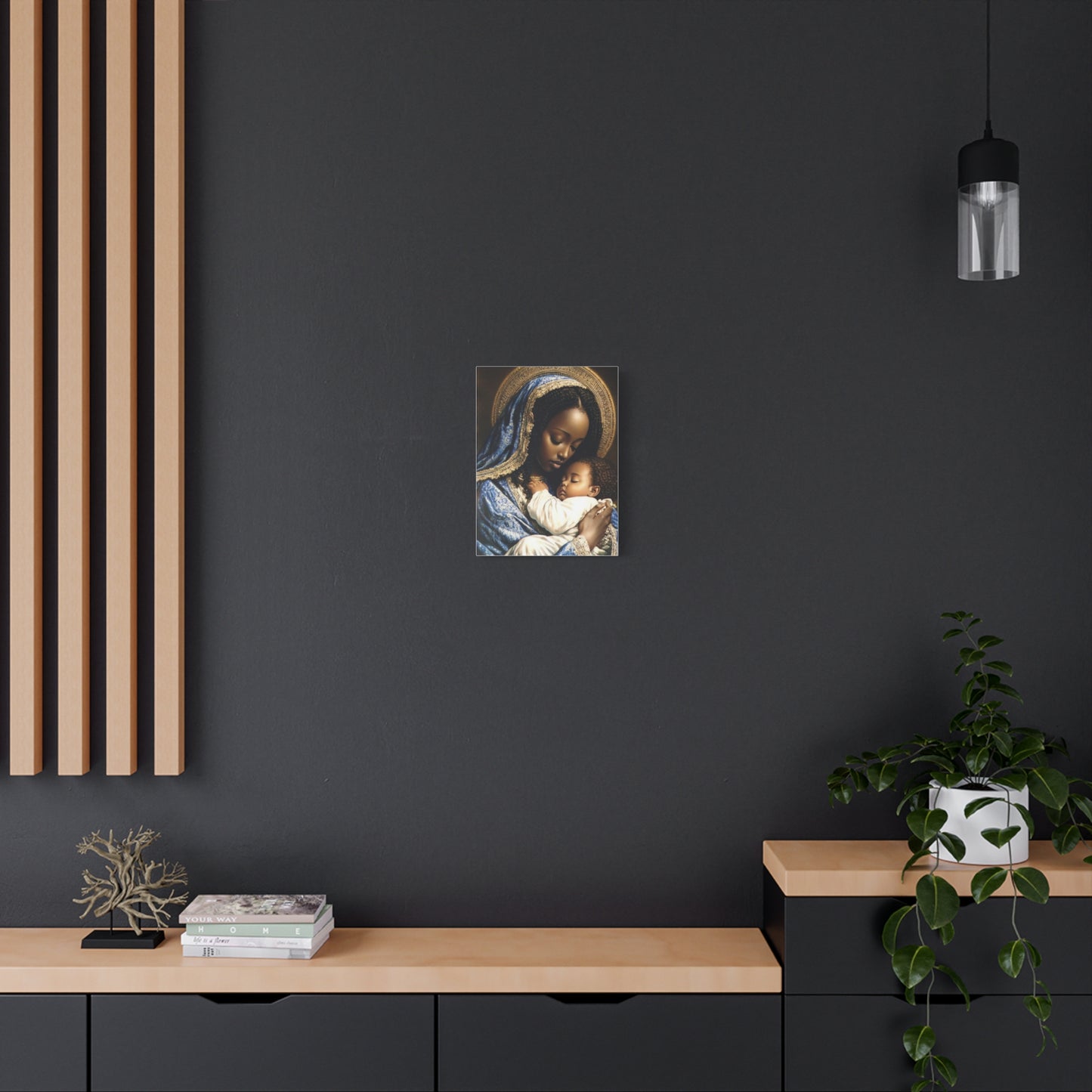 african mother mary with babyCanvas Wall Art, Christian Decor