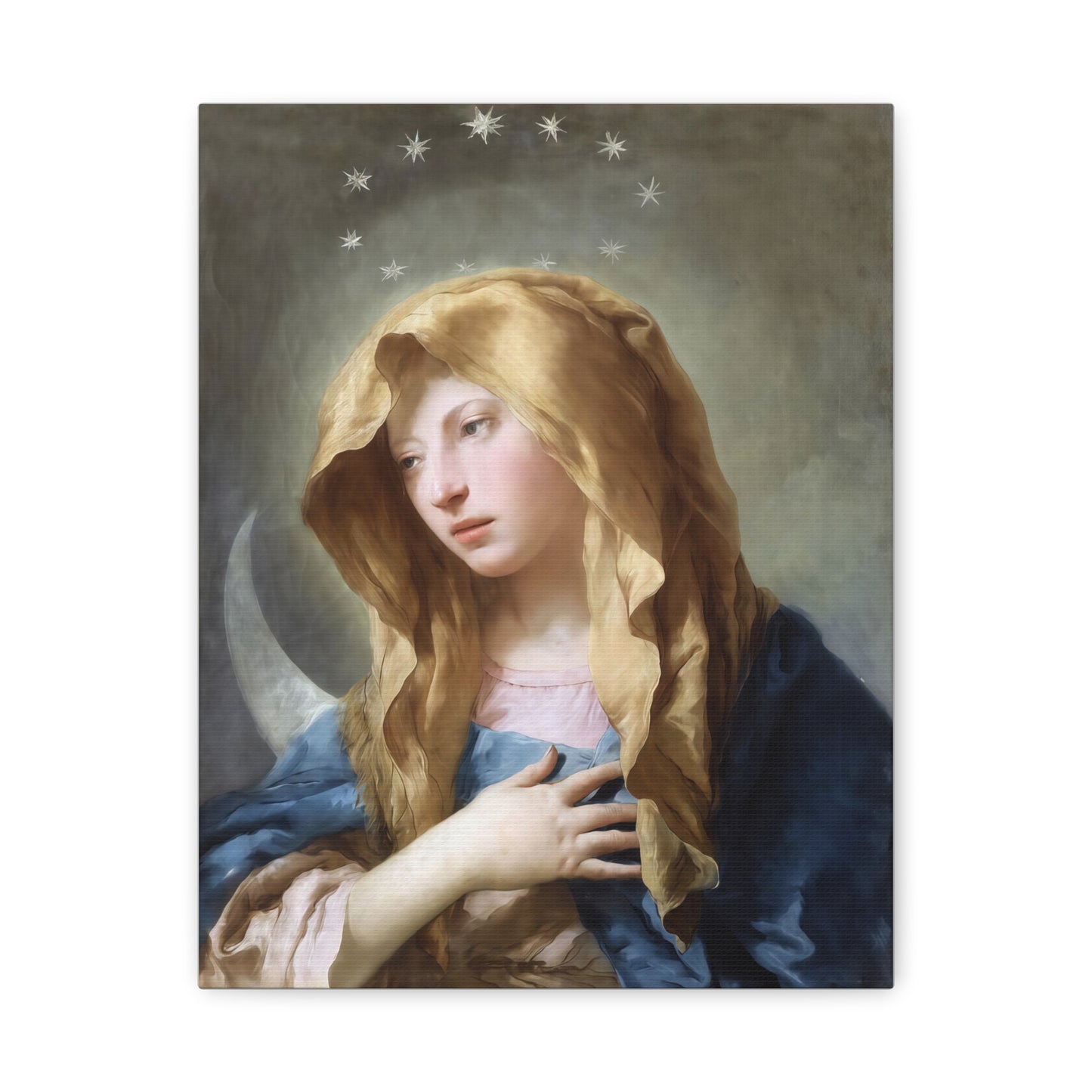 Ready To Hang - Mother Mary Immaculate Conception Art Catholic Canvas Wall Art, Christian Decor