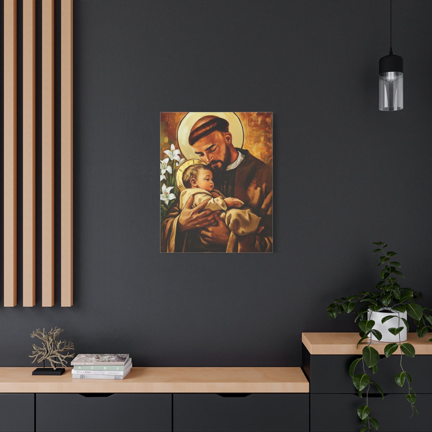 St. Anthony of Padua Canvas Print, Catholic Decor Wall, Gift Religious Christian