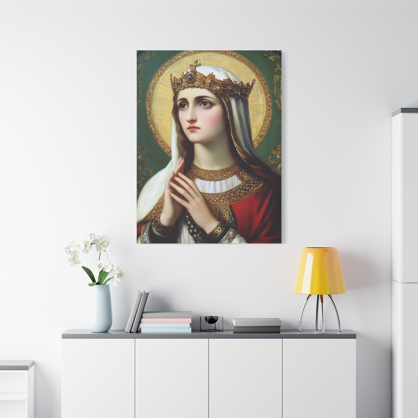 St. Elizabeth of Hungary Catholic Canvas Wall Art, Christian Decor