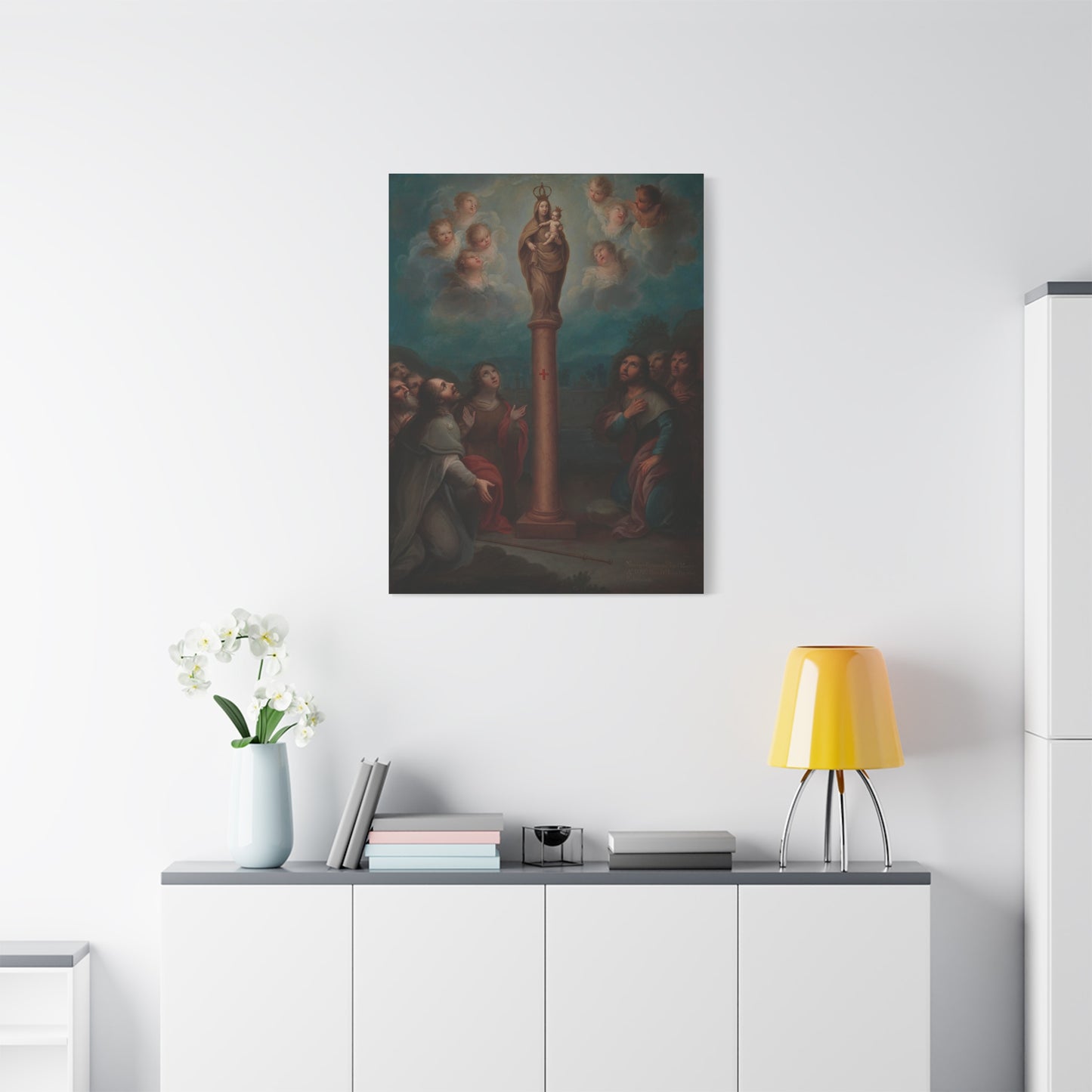 The Apparition of the Virgin of El Pilar to St. James Catholic HQ Print on Canvas Ready To Hang - Virgin Mary Canvas
