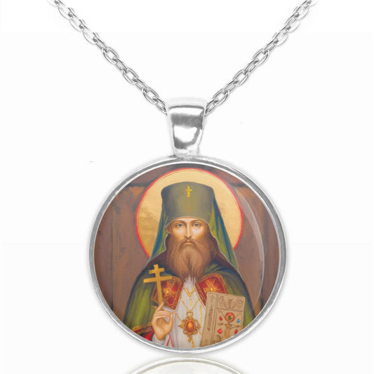 St. Benjamin Necklace Medal Round Pendant Christian Religious Jewelry