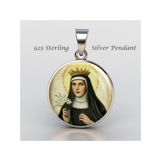 Saint Patricia Catholic sterling silver 925 Christian Medal Patron Pendant image 0