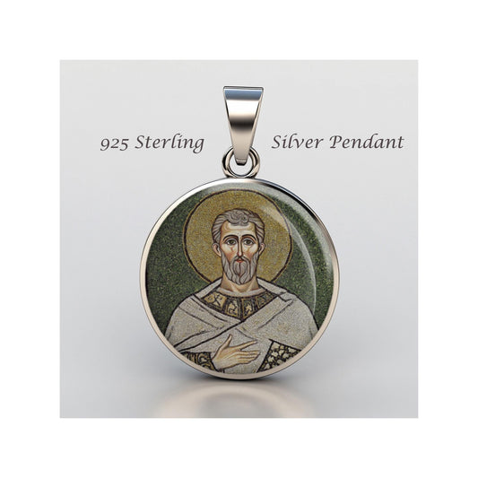 Saint Apollinaris Of Ravenna Religious Devotional sterling silver 925 Christian Medal Patron