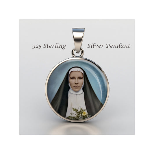 Saint Marianne Cope Catholic sterling silver 925 Christian Medal Patron Pendant image 0