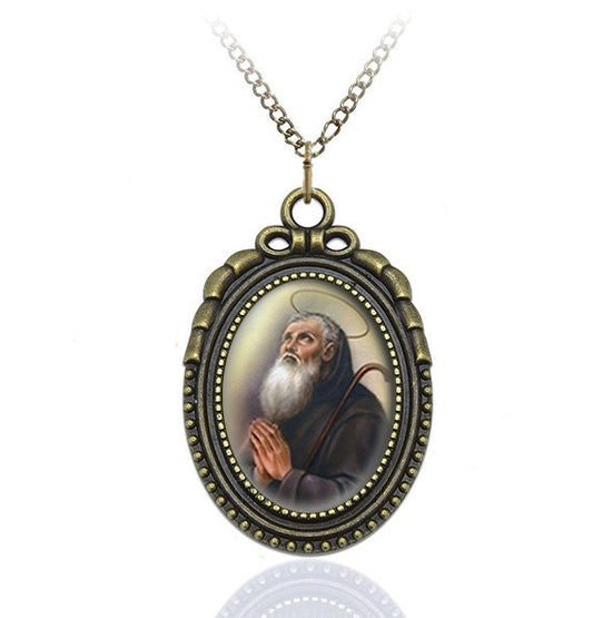 St Francis Francesco of Paola Italian Mendicant Friar Necklace Bronze Catholic Medal