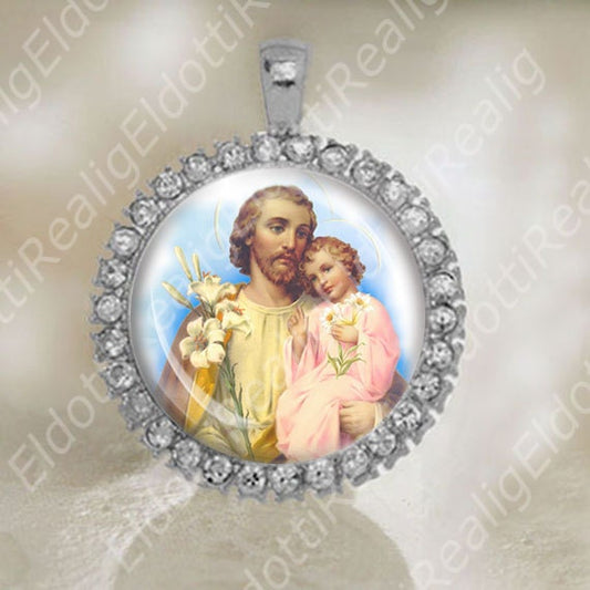 St. Joseph and Child Jesus Catholic Medal Religious Jewelry