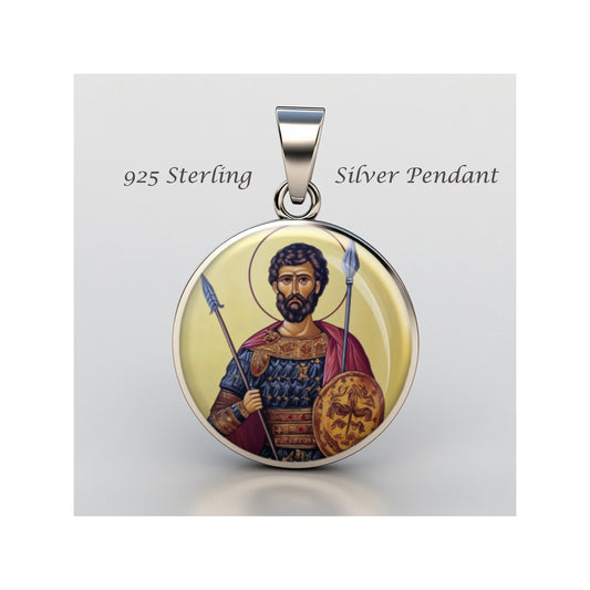 Saint Efstathios Eustathius Christian Martyr Catholic sterling silver 925  Medal image 0