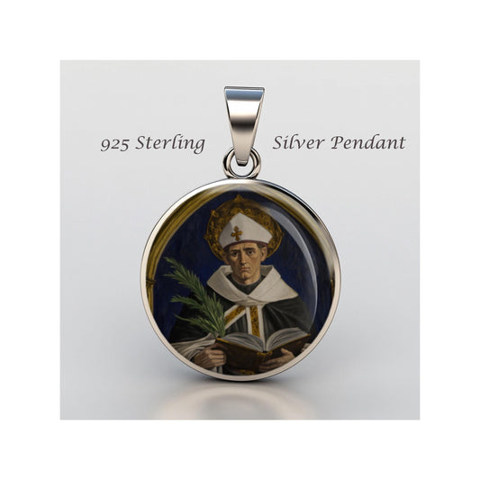 Saint Albert The Great Religious Devotional sterling silver 925 Christian Medal Patron
